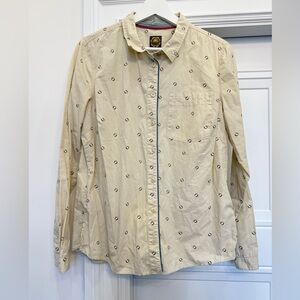 TOM JOULE BUTTON DOWN SHIRT HORSESHOE PRINT LARGE 10 WESTERN